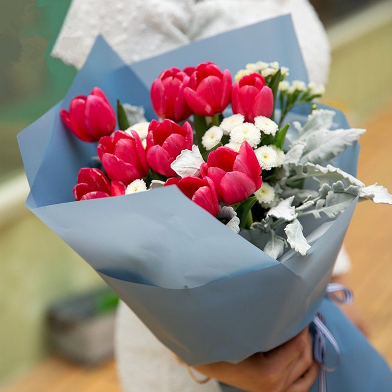 BBJ WRAPS Korean Style Flower Wrapping Paper Floral Bouquet Gift Packaging Supplies Multi Colors 20 Counts (Pink) - Image 5